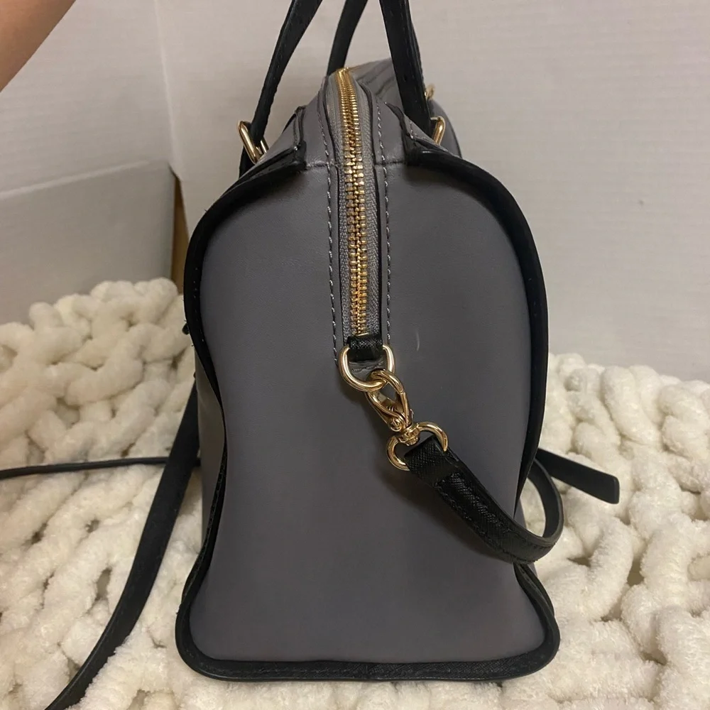 kate spade Gray and Black Sophisticated Leather Bedford Satchel